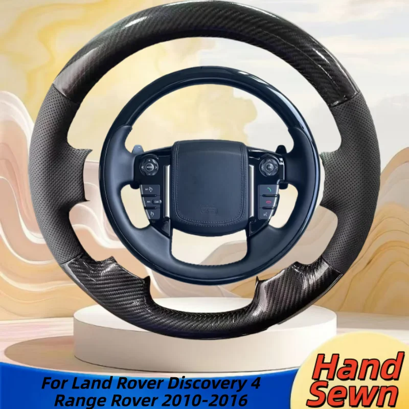 

Hand-Sewn Genuine Leather Car Steering Wheel Cover For Land Rover Discovery 4 Range Rover 2010-2016 Car Interior Accessories