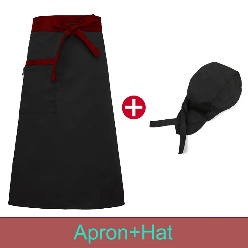 Stylish Cooking Apron Catering Hotel Cook Work Apron Restaurant Kitchen Cooking Pinafore Cafe Bakery Waiter Aprons Pirate Hat