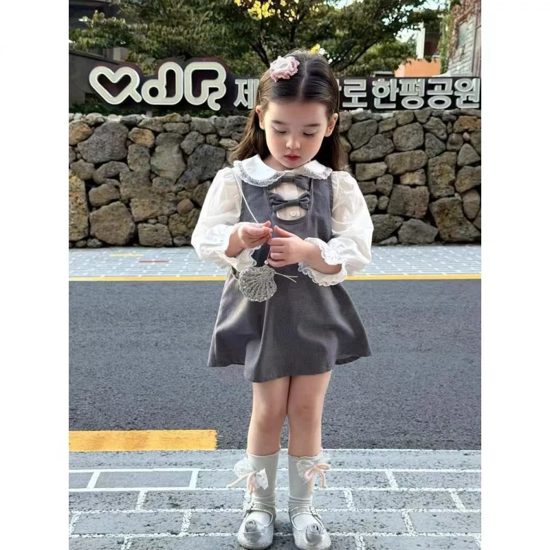 

Girls' Dress2026New Summer Dress for Children: Princess Dress for Little Girls in Korean College Style with Bowknot Vest Dress
