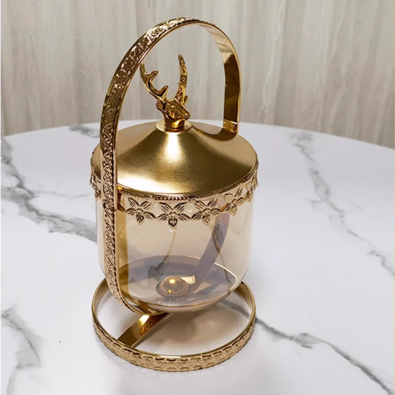 

Металлическая крышка с головой оленя, прозрачная стеклянная бутылка, ручная банка для хранения, банка-подсвечник, контейнер для хранения продуктов, кухонные принадлежности