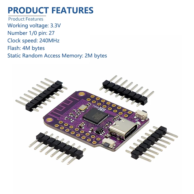 ESP32 S2 Mini V1.0.0 ESP32-S2 4MB FLASH 4MB PSRAM W IFI Development Board