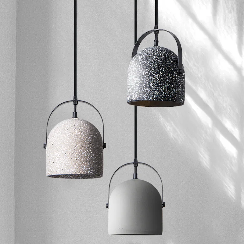 

Nordic Cement Pendant Light Modern Simple Creative American Style Country Concrete Terrazzo Restaurant Bar Cafe Hanging Lamps