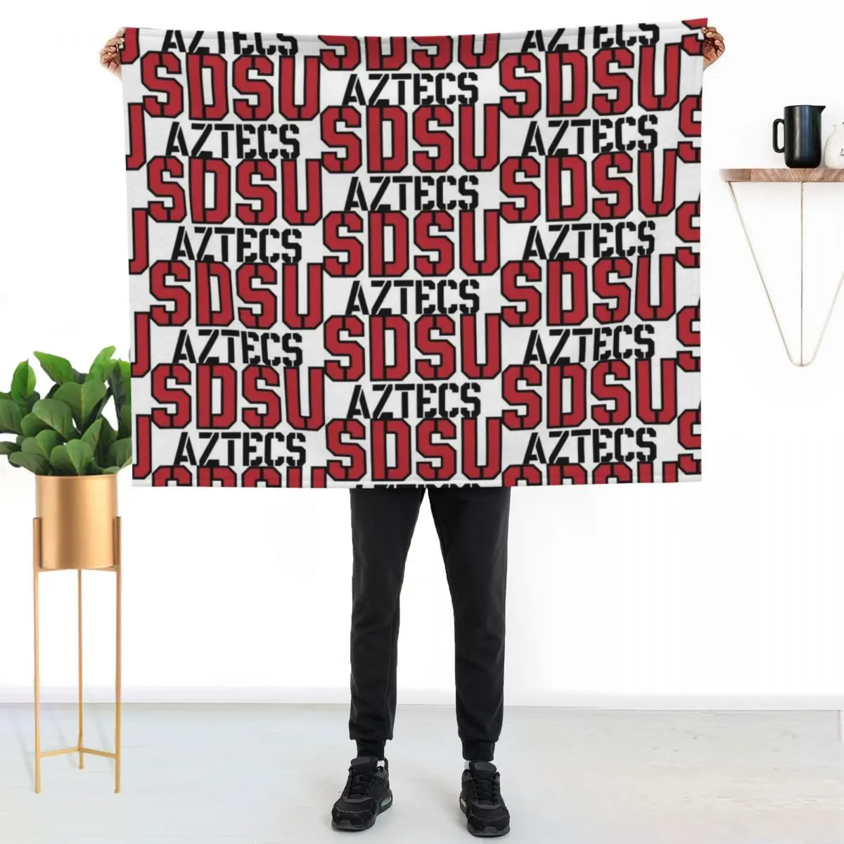 SDSU Aztecs Throw Blanket Stain Resistant Cozy Warm Blanket