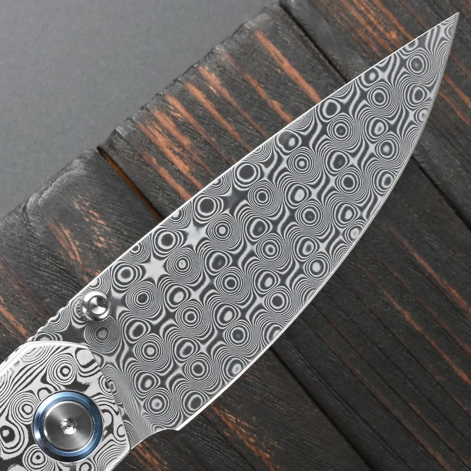 Sitivien ST271 دمشق/M390 شفرة فولاذية سكين للفرد مزدوج اللون G10 مقبض سكين جيب للتخييم في الهواء الطلق التنزه الصيد #3