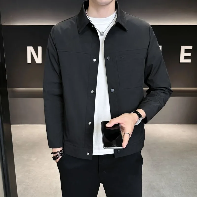

Men's Coat Trendy Slim Korean Style Lapel Jacket Simple Versatile Casual High-end Autumn Top