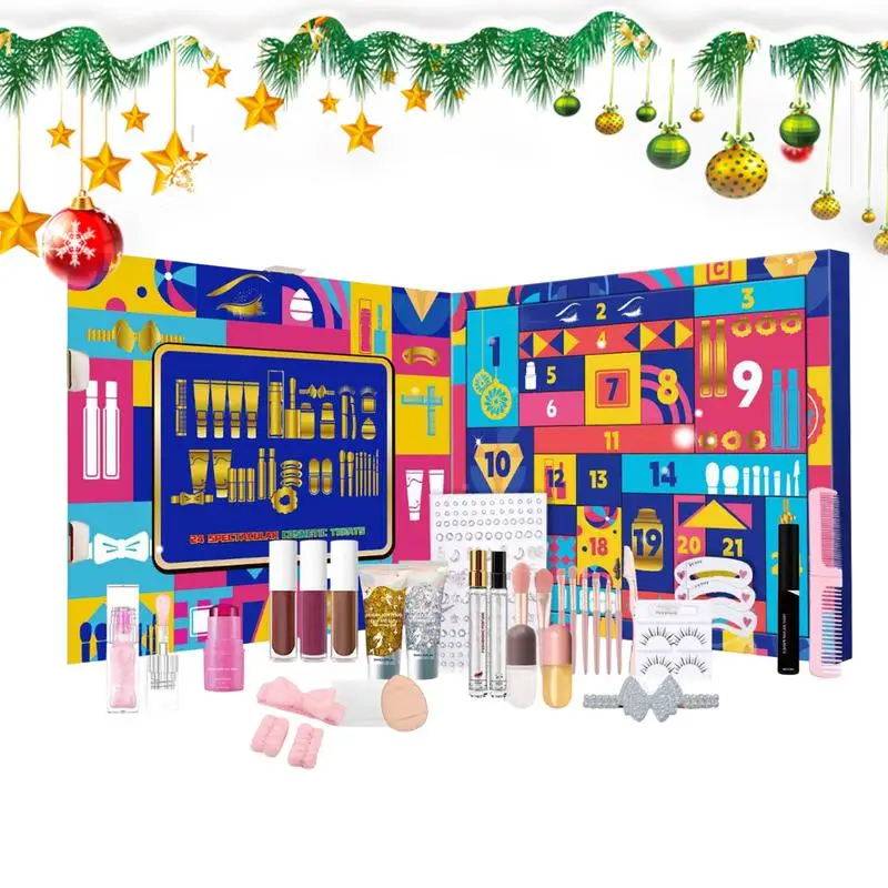 Christmas Cosmetic Countdown Calendars Countdown Calendars Makeup Lipsticks Advent Calendars Cosmetic Headband 24Days Makeup Set