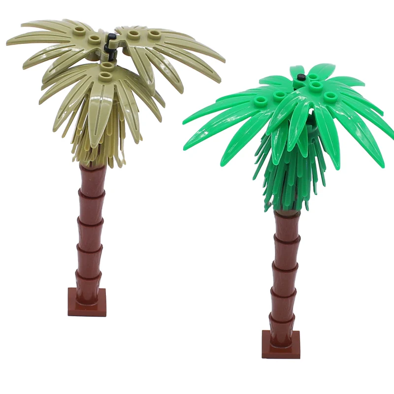 MOC Plant Farm Street View Tree Fruit Goat Animal Figures Forest Building Blocks Leaf Grass Mushroom Parts DIY Bush Bricks Toys