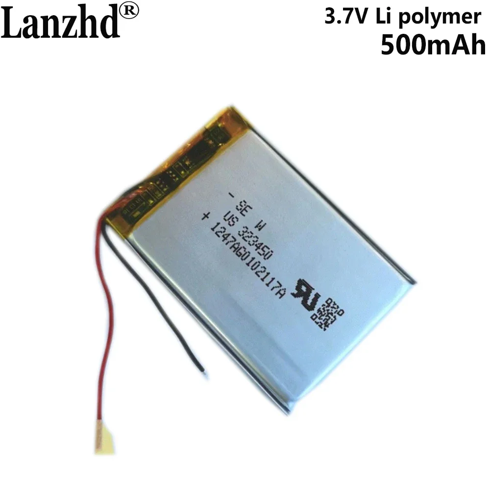 3.7V polymer lithium Battery 500MAH 323450 For  smart wearable products Medical products card reader