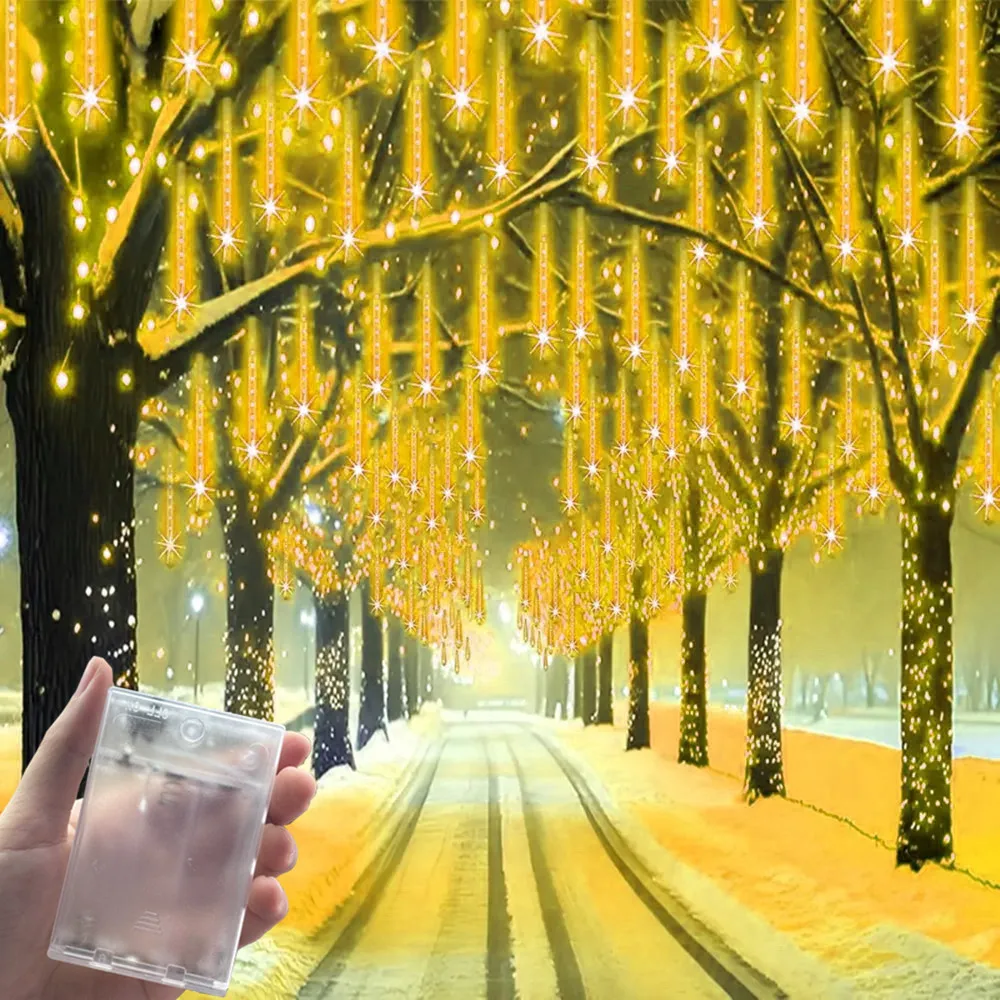 

Светодиодные гирлянды-метеоры на батарейках 30 см для дома и улицы, декор для Ид Мубарак, спальни, свадьбы, Дня матери