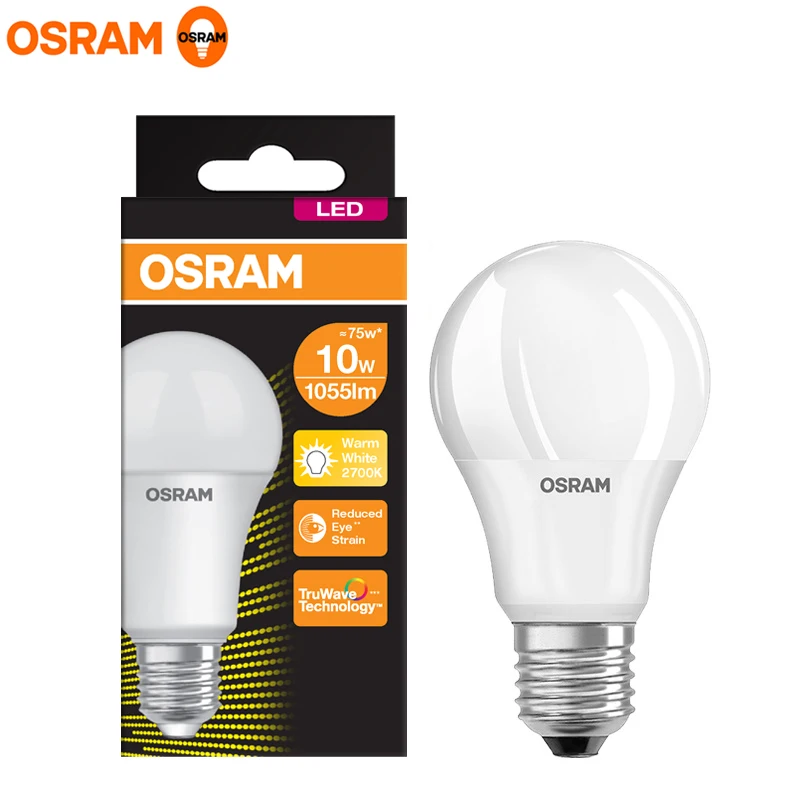 OSRAM LED Value Classic A Лампа 10 Вт 827 220 В Матовая лампа E27 Основание 2700 К Теплый белый цвет Наружный внутренний светильник для дома AC46260