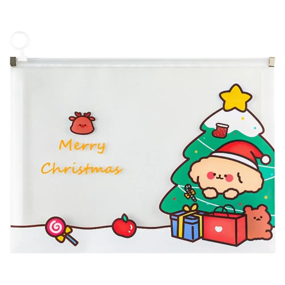 Student Pencil Case Snowman Christmas Series Office Suppllies Documents Filling Bag PP File Bag File Folder Information Pack