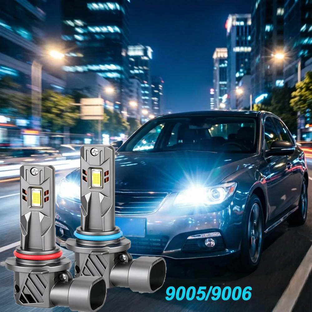 9005 HB3 9006 HB4 Car LED Headlights Super Bright 6000K Upgraded 5570 CSP Chips 24000LM 1:1 Size No Turbo Fan LED Headlamp