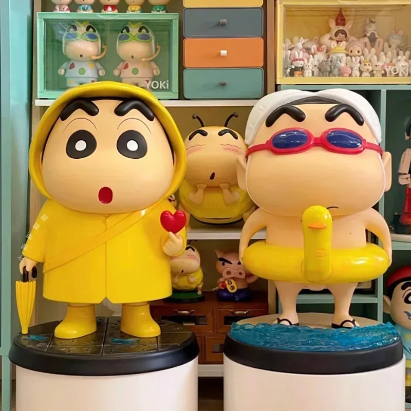 Crayon Shin-Chan Large Size Figure Summer Swim Ring Shinnosuke Nohara Action Figurine Anime Pvc Model Doll Statue Kids Toy Gift