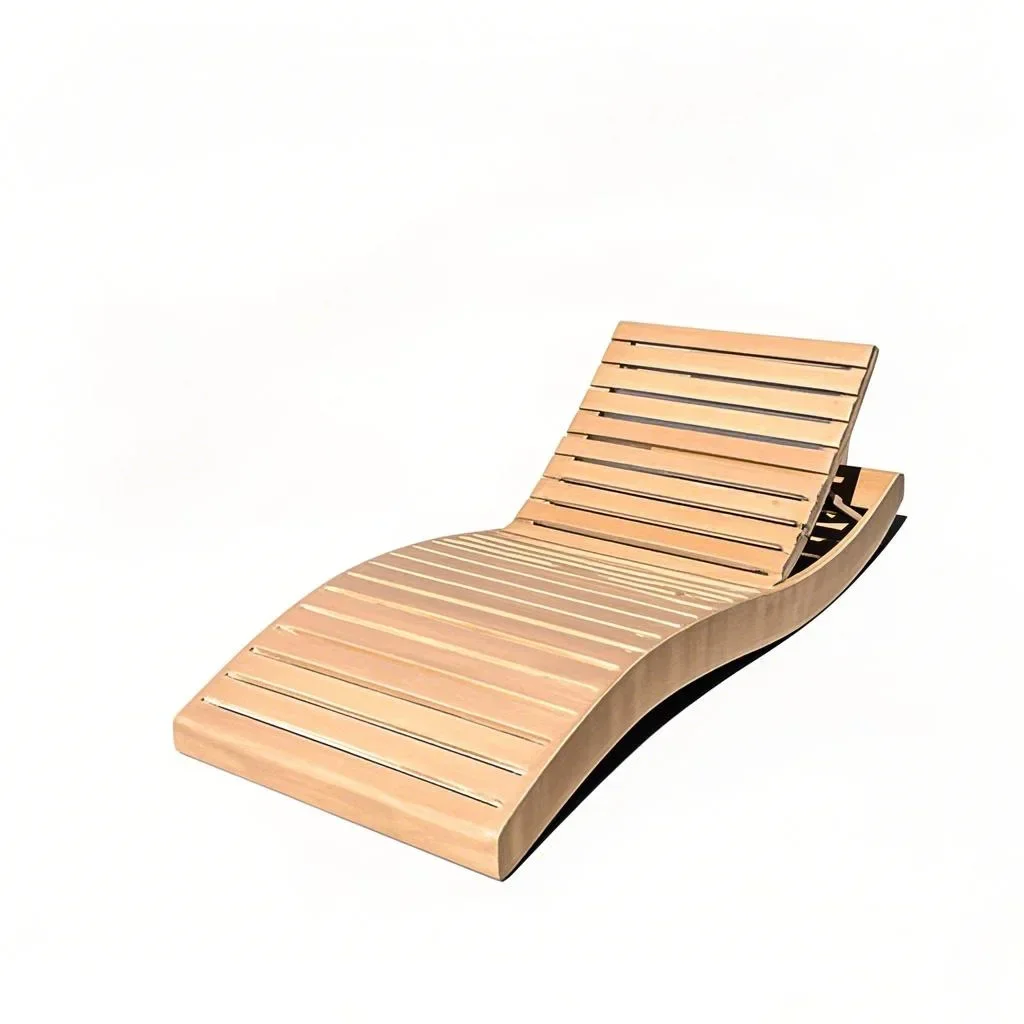 

Outdoor Lounging Pool Homestay Terrace Solid Wood Lounger