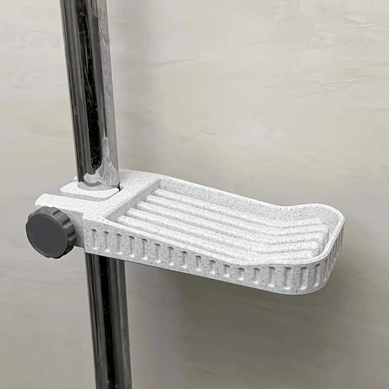 3D Printed Water Pipe Fixed Drainage Soap Tray, Suitable for Ordinary Soap, with Inclined Slots and Bottom Drainage Holes