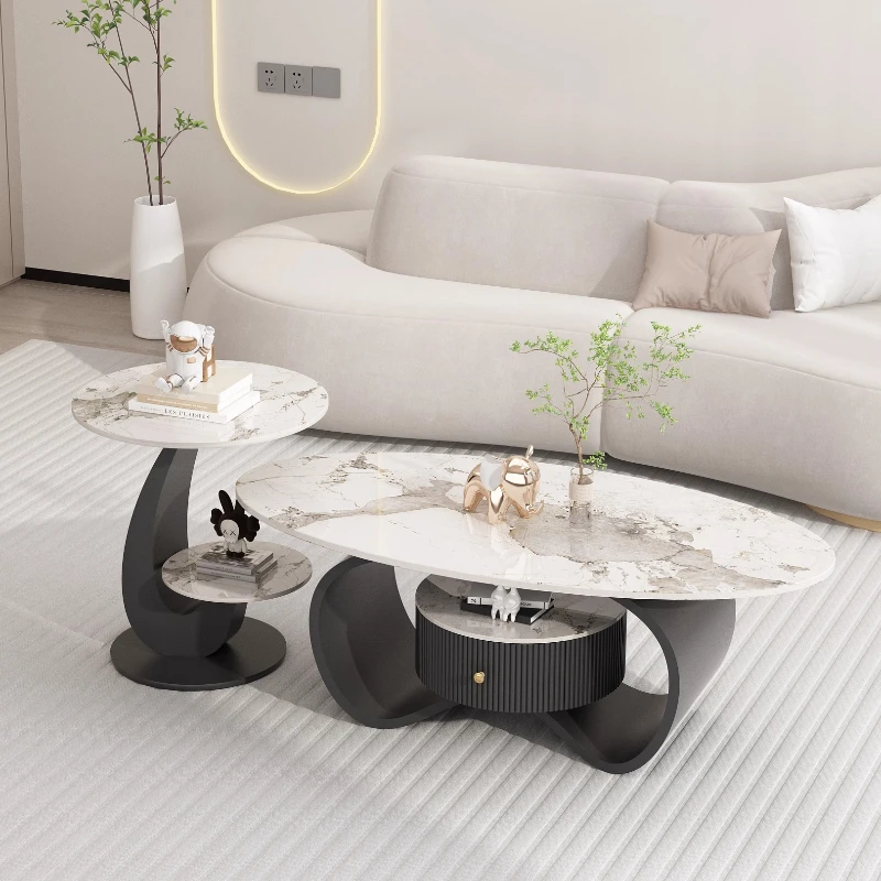 Luxury Modern Coffee Table Combination Fashionable Simple Side Table Space Saving Storage Design Living Room Furniture