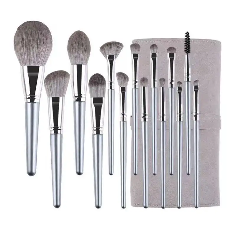 Ultraweiches 14-teiliges Make-up-Pinsel-Set mit weichen Borsten, für das ganze Gesicht, loser Puder-Lidschattenpinsel, professioneller Kosmetikpinsel