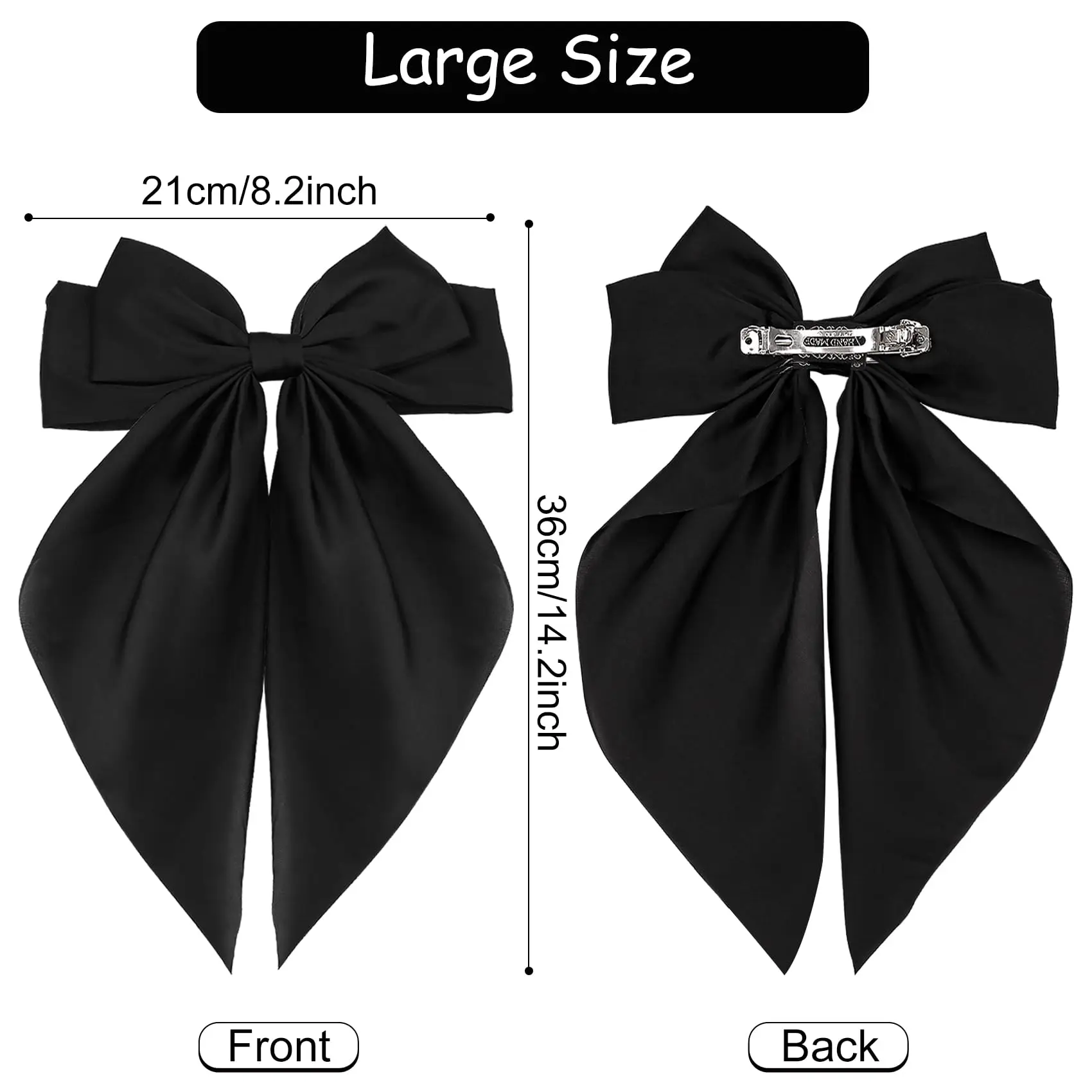 AISHG Silk Smooth Satin Large Bow Hairpin for Women Sweet Elegant Butterfly Spring Hair Clip Girls\' Hair Accessories