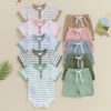 4049-84b4a5.jpg Baby 2-Piece Summer Outfit – Striped Romper & Elastic Shorts Set (0–18 Months)