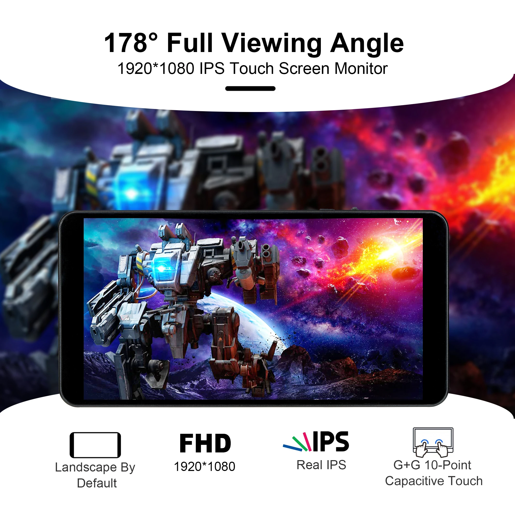 Imagem -06 - Wisecoco Monitor Portátil Polegada 1920x1080 Touch Monitores de Jogos Console Display para Android tv Box Câmera Ps3 Raspberry pi