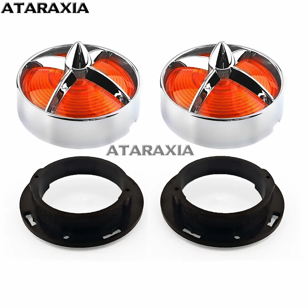 82mm 1156 1157 LED Rear Front Turn Signal Light Cover Indicator Lens Screw-in BRIGHTLEDS For Harley Softail Road Glide Road Kin