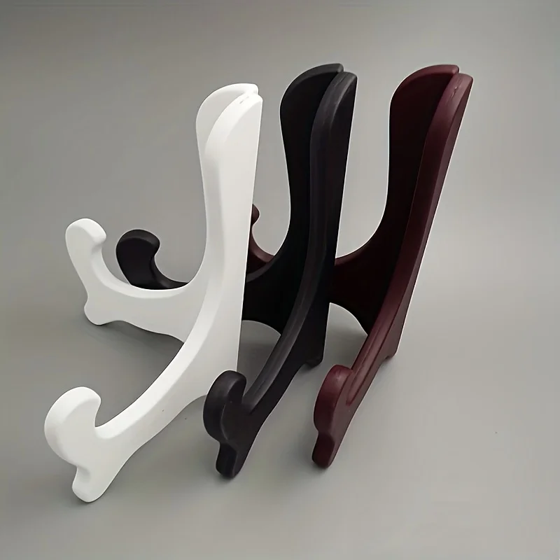 1pc, Traditional Plastic Plate Stands,Triangle Easel, Display Holder For Crafts & Carbon Carvings, Home Decor Accessory