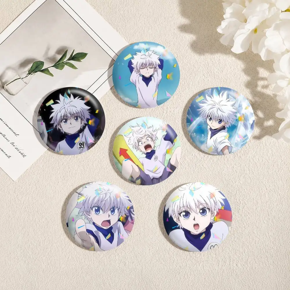 H-Hunter x Hunter Killua Zoldyck 25mm 32mm 44mm 58mm 75mm Brooches Badges Pins for Accessories Gift