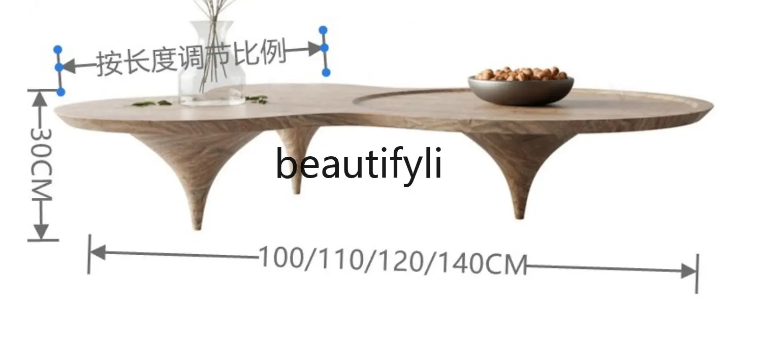 Coffee Table Piano Baking Finish Tea Table Shaped round Living Room Tea Table Villa Showroom Coffee Table living room furniture