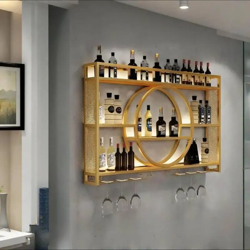 

Wall Mounted Wrought Iron Display Rack,wall Mounted Wine Cabinet,restaurant,wall Mounted Shelf,restaurant Bar Counter,wine Rack