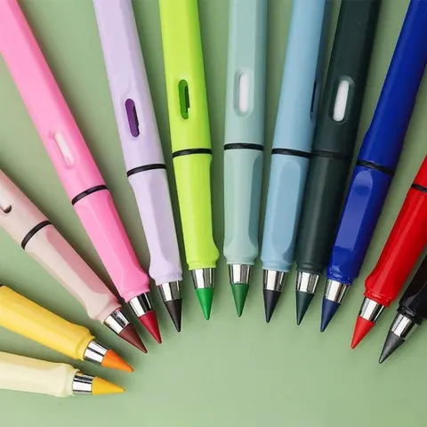 12/13pcs New Technology 12 Color Eternal Pencils No Ink Kawaii Unlimited Pencil School Art Color Sketch Painting Stationery