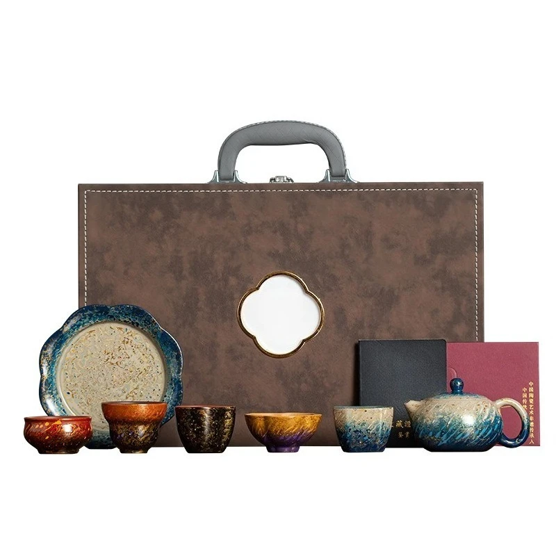 Purple sand Xishi pot gift set with gift tea set