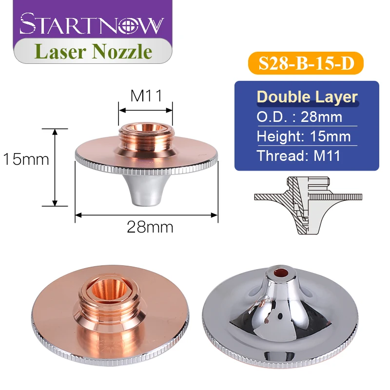 Startnow HANS Laser Cutting Nozzle Chrome Plated For Precitec Raytools WSX CNC Machine Parts Calibre 0.8-5.0mm Welding Nozzles
