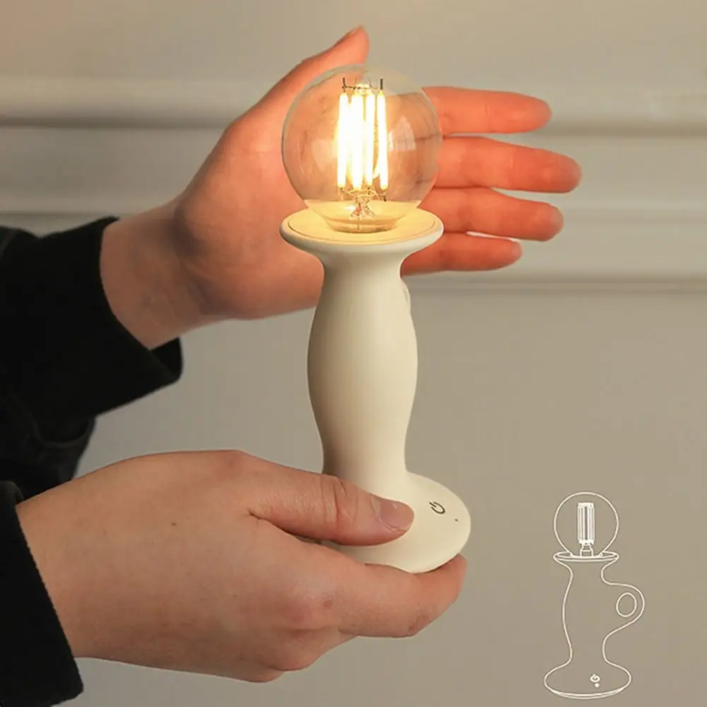 

Dimmable Candle Shape Light Romantic Soft Light LED Atmosphere Lamp USB Rechargeable Energy Saving Bedside Lamp
