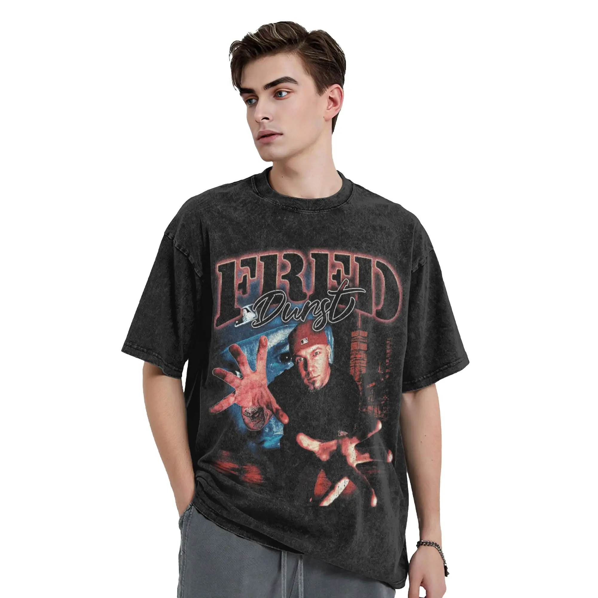 تي شيرت مغسول فريد دورست بوتليج عتيق 90s ليمب بيزكيت الهيب هوب تي شيرت رائع Harajuku ملابس الشارع الشهير تي شيرت صيفي للرجال والنساء #2