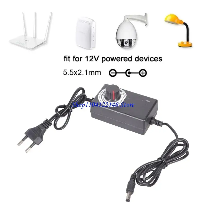 P9FA Universal 4V-12V 2A 5.5x2.1mm Adjustable Power Supply Adapter EU/UK Plug