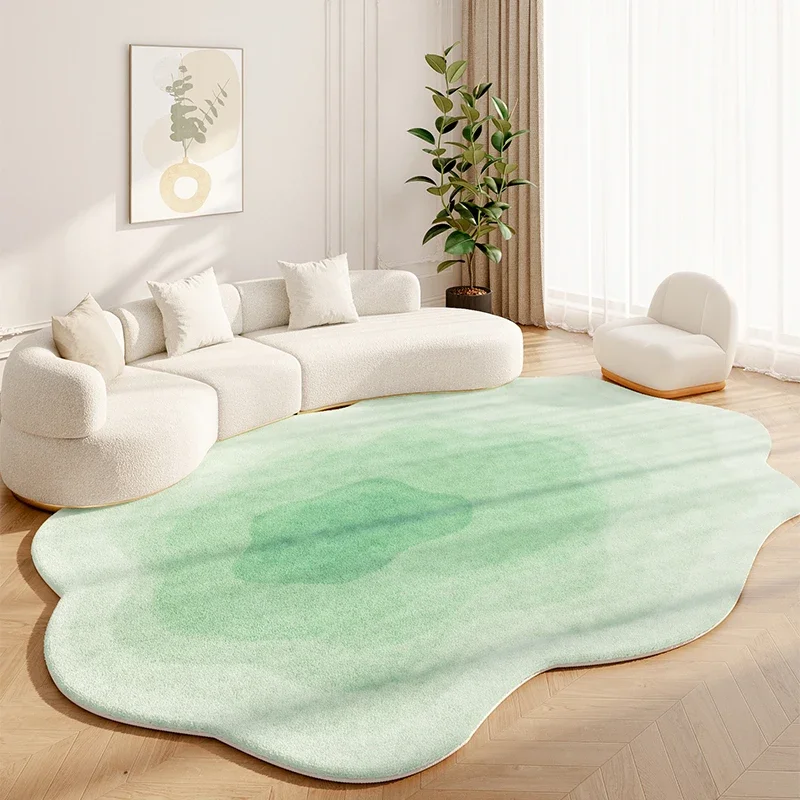 Cream Style Rugs for Bedroom Fluffy Soft Study Floor Mat Irregular Shapes Living Room Decoration Carpet Thicked Plush Lounge Rug