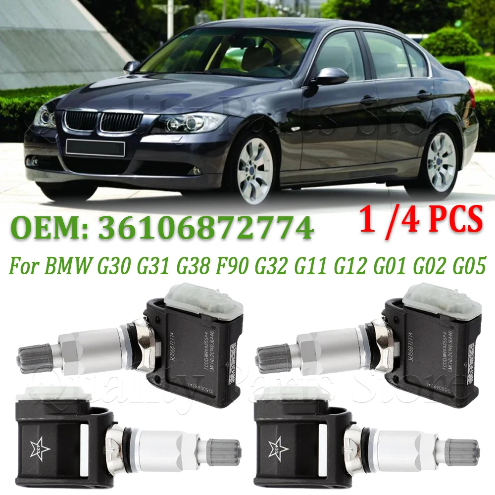 

36106872774 Для BMW G30 G31 G38 F90 G32 G11 G12 G01 G02 G05 TPMS 433 МГц 1/4 шт. Датчик контроля давления в шинах Автомобильные аксессуары