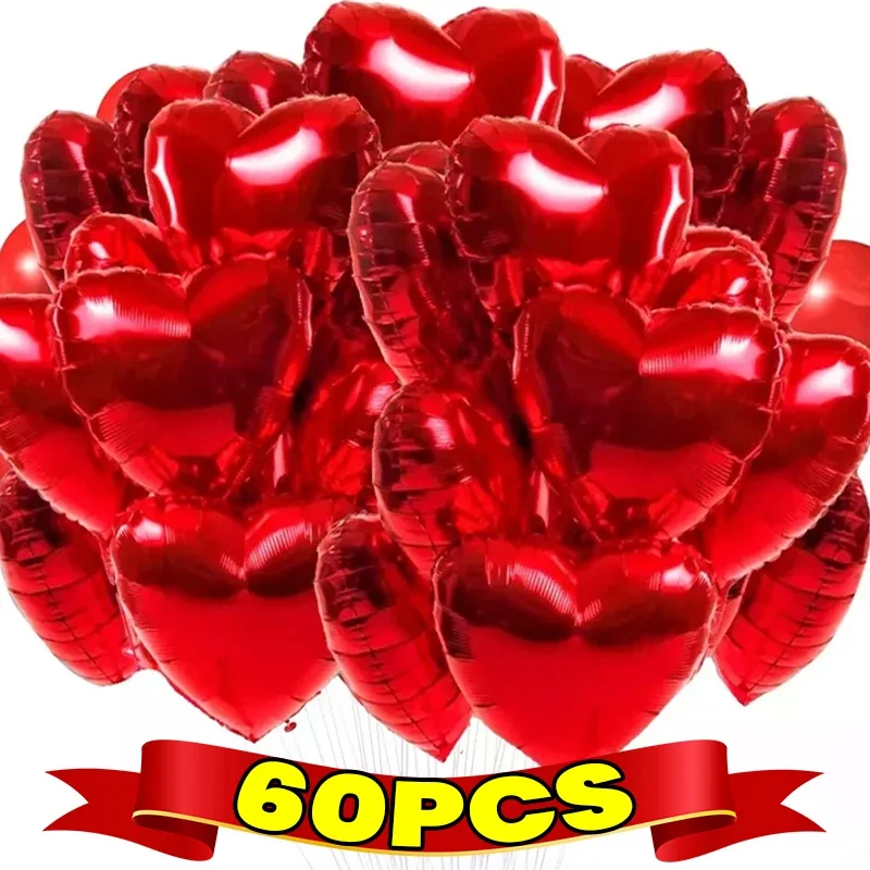 Large Red Heart-shaped Film Balloon Colorful Love Heart Balloons for Valentine's Day Wedding Birthday Party Globos Wholesale