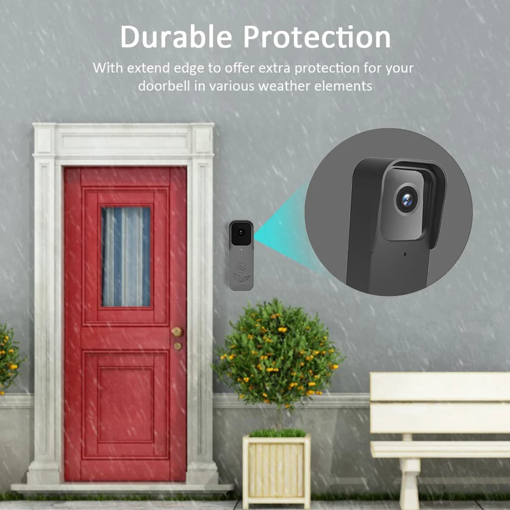 Doorbell Protective Cover Replacement Dustproof Waterproof Dropproof Hat Brim Silicone Protector for Blink Video Doorbell