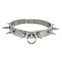 Stainless Steel Chokers Women Men Colalrs Torques Body Jewelry Restraints Chokers Couple Game Lockable Chokers Spine Necklace
