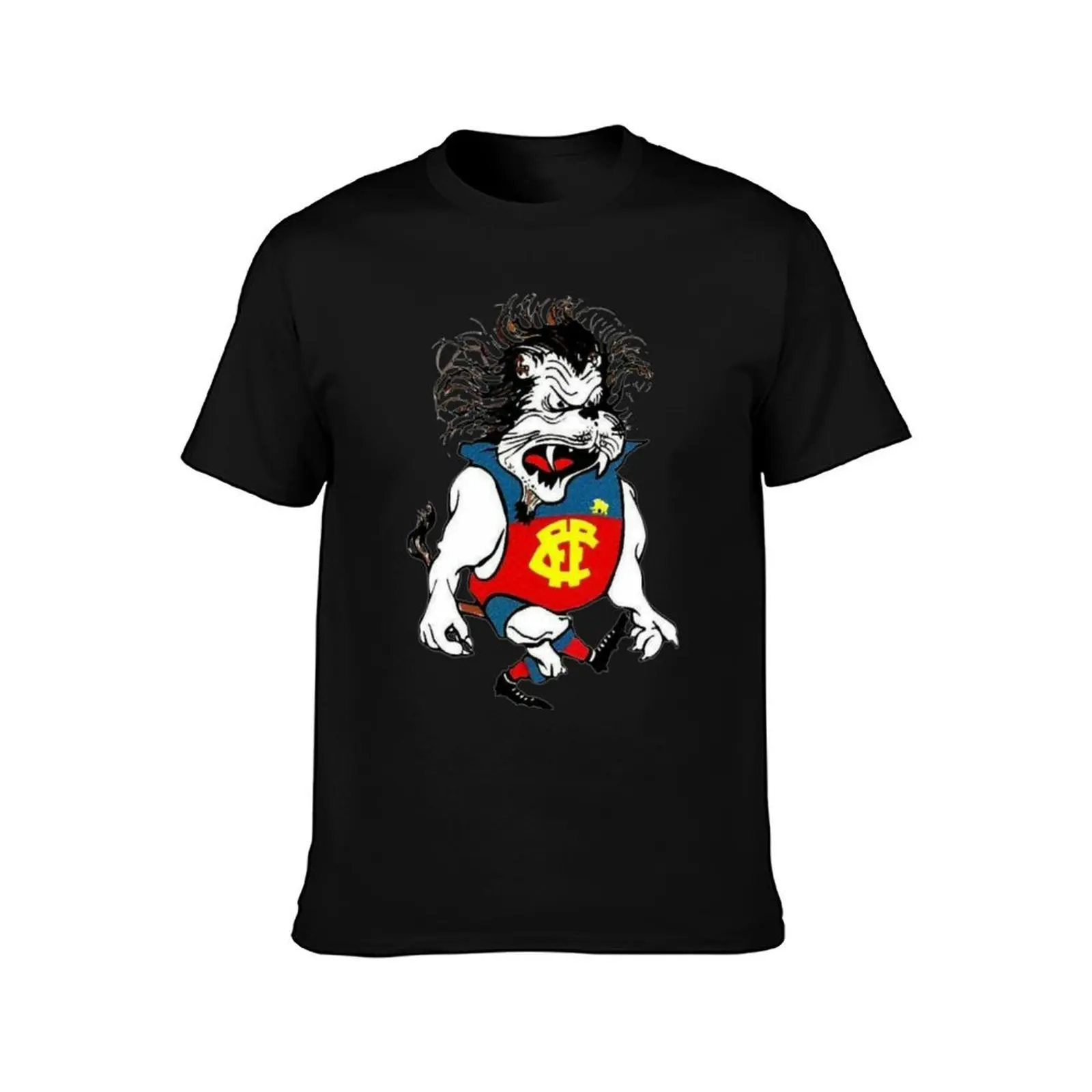 Fitzroy Lions Retro T-Shirt Large Size Casual Tee Shirt T-Shirt