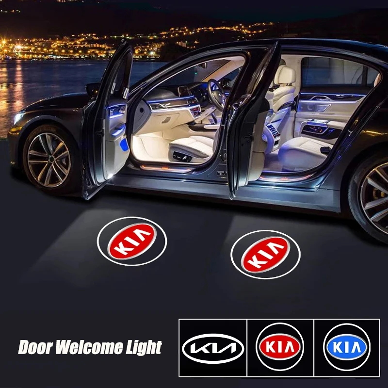 باب السيارة ترحيب ضوء HD كشاف ضوئي لاسلكي مصابيح اكسسوارات لكيا ريو 4 Ev3 ev6 نيرو ستونيك سبورتاج GT-Line Ceed Picanto #1