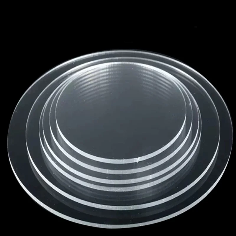 Acrylic Discs Sheet Clear Plexiglass Plastic Plates For Picture Frames Round Cake Disks Holders DIY Craft Bake Tool