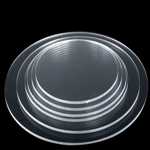 Acrylic Discs Sheet Clear Plexiglass Plastic Plates For Picture Frames Round Cake Disks Holders DIY Craft Bake Tool