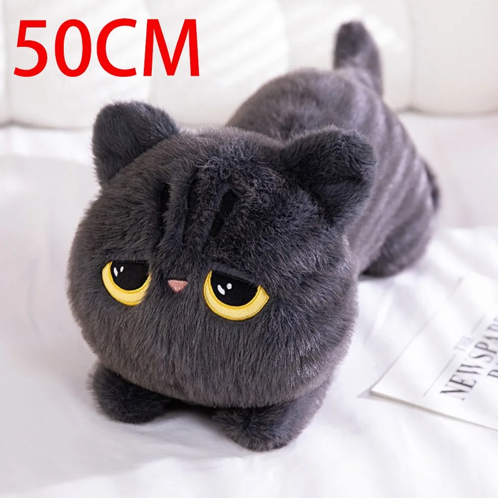 

Новая 50 см длинная лежачая кошка мультфильм мягкая игрушка для кошки большая мягкая подушка