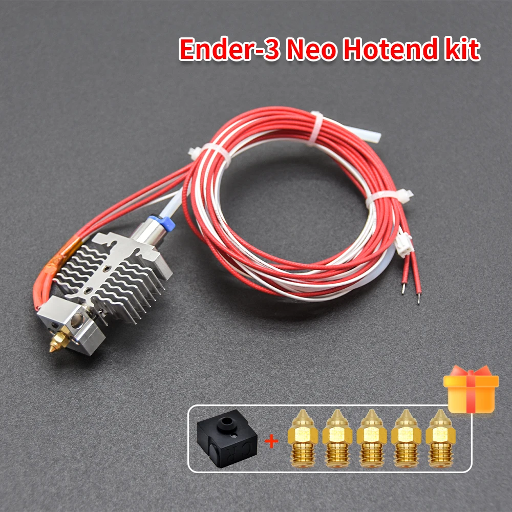 Ender 3 V2 Neo Hotend Assembled Extruder PTFE Tubing With Silicone Sock Nozzle for Ender 3 V2 Neo/Ender 3 Max Neo/Ender 3 Neo