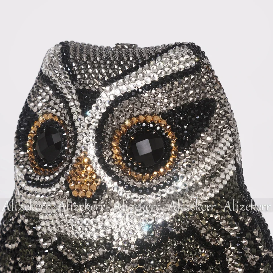 Owl Diamond Evening Clutch Bags For Wedding Party Women Luxury Designer Metallic Box Colour Crystal Small Handbag Party Wedding