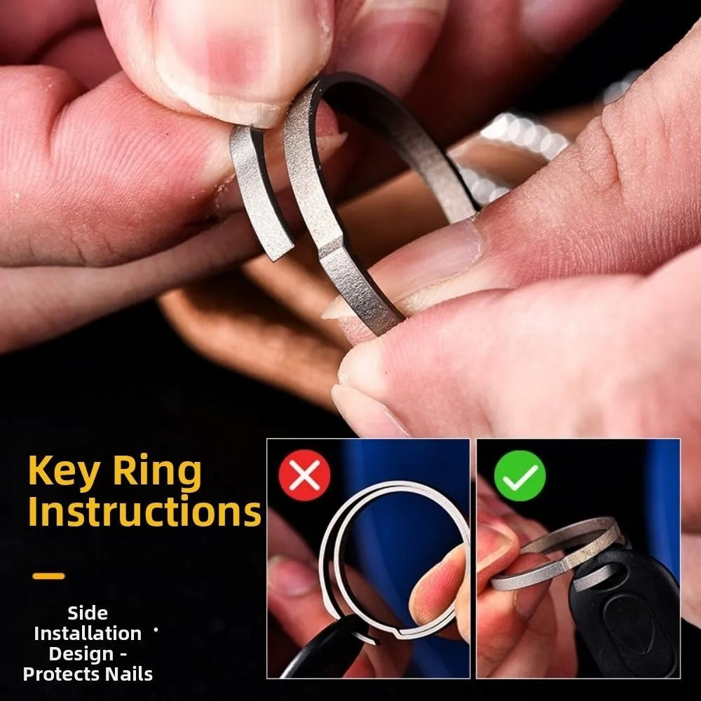 Real Titanium Alloy TC4 Key Rings 20/25/30mm Portable Man Car Keychain Accessories Super Lightweight Buckle Pendant