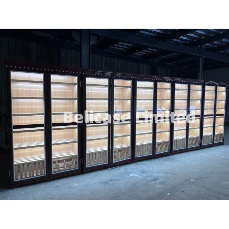 customized.Large Spanish Cedar Wood Cigar Display Cabinet Smoke Shop Display Cabinets Humidifier Cigar Cabinet Humidor