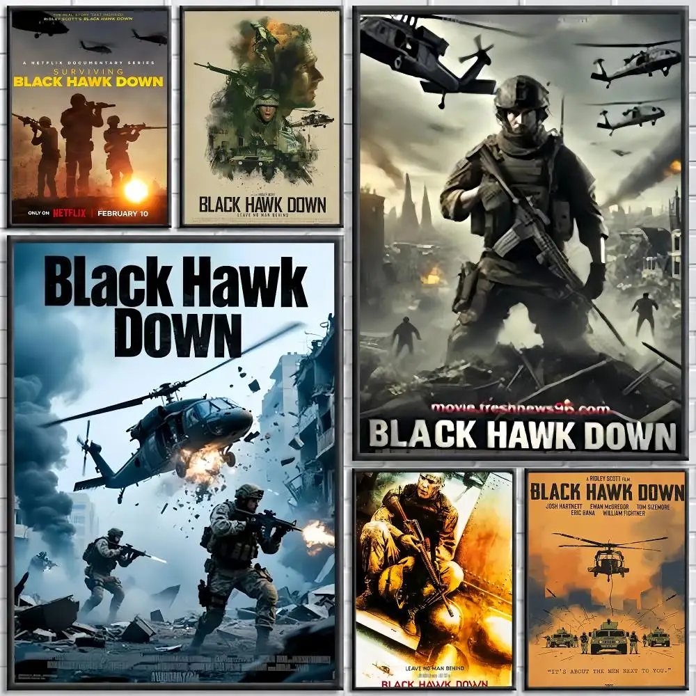Movie War B-Black Hawk D-Down Painting Calligraphy Canvas Poster Wall Art for Bedroom Living Room Home Decor Gift